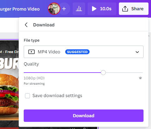 download video in canva