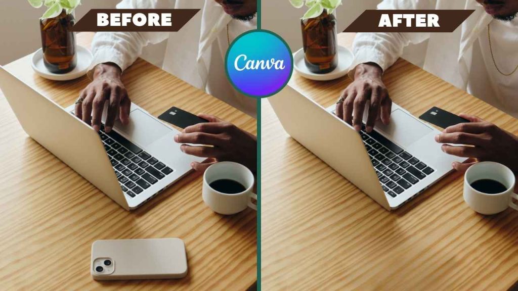 Erase any object in an image in canva