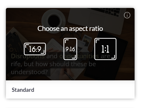 select ratio for video