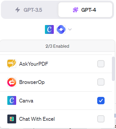 enable canva plugin with gpt