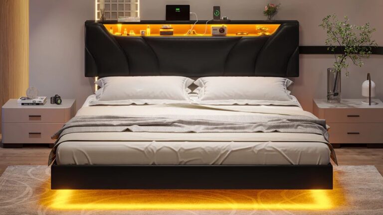 Floating Bed Frames with LED Lights